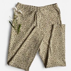 Vintage 90s green floral legging pants